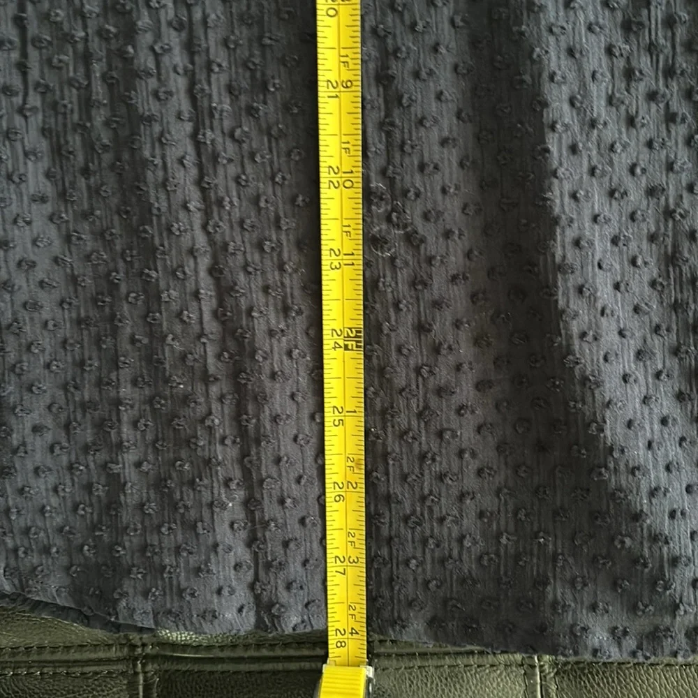 J. Crew Navy Pleated Swiss Dot Tuxedo Sheer Blouse - Picture 9 of 9